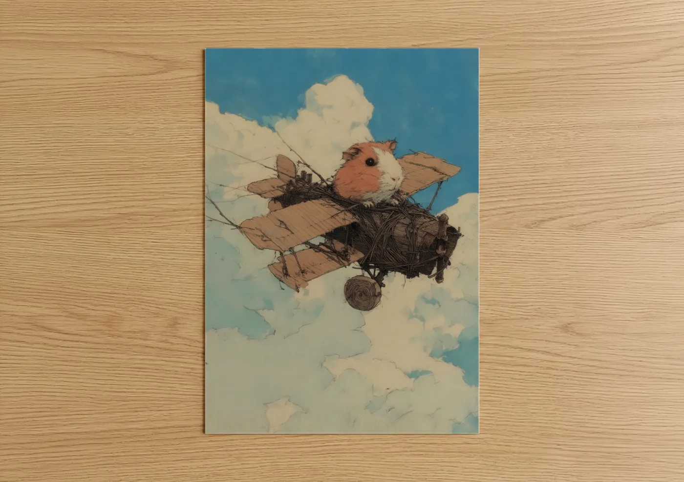 Steampunk Guinea Pig Airship Adventure Wall Art
