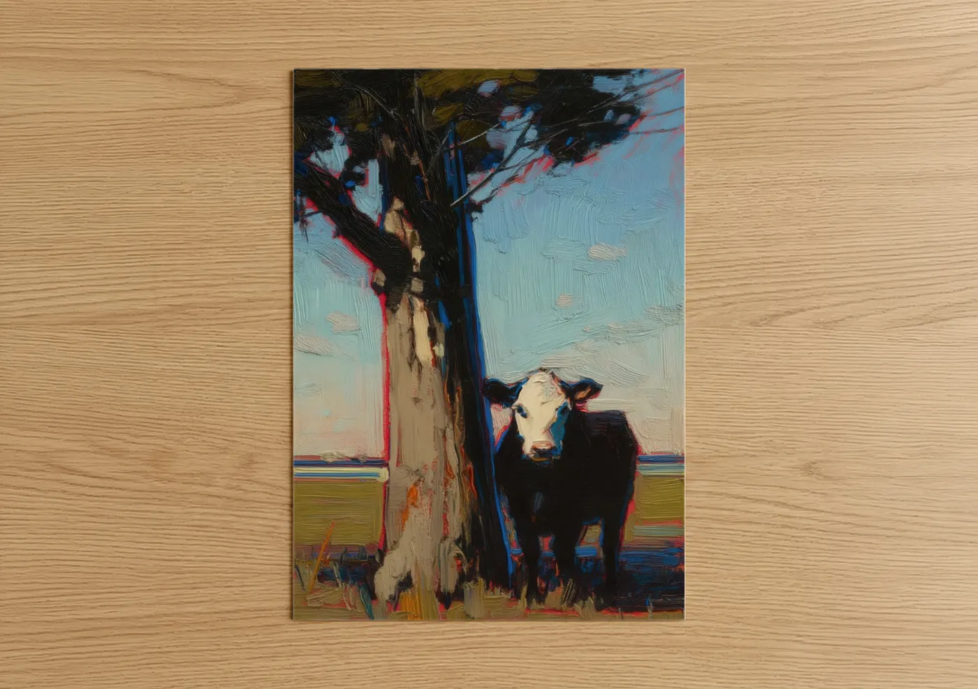 Angus Cow Expressionist Oil Painting Wall Art