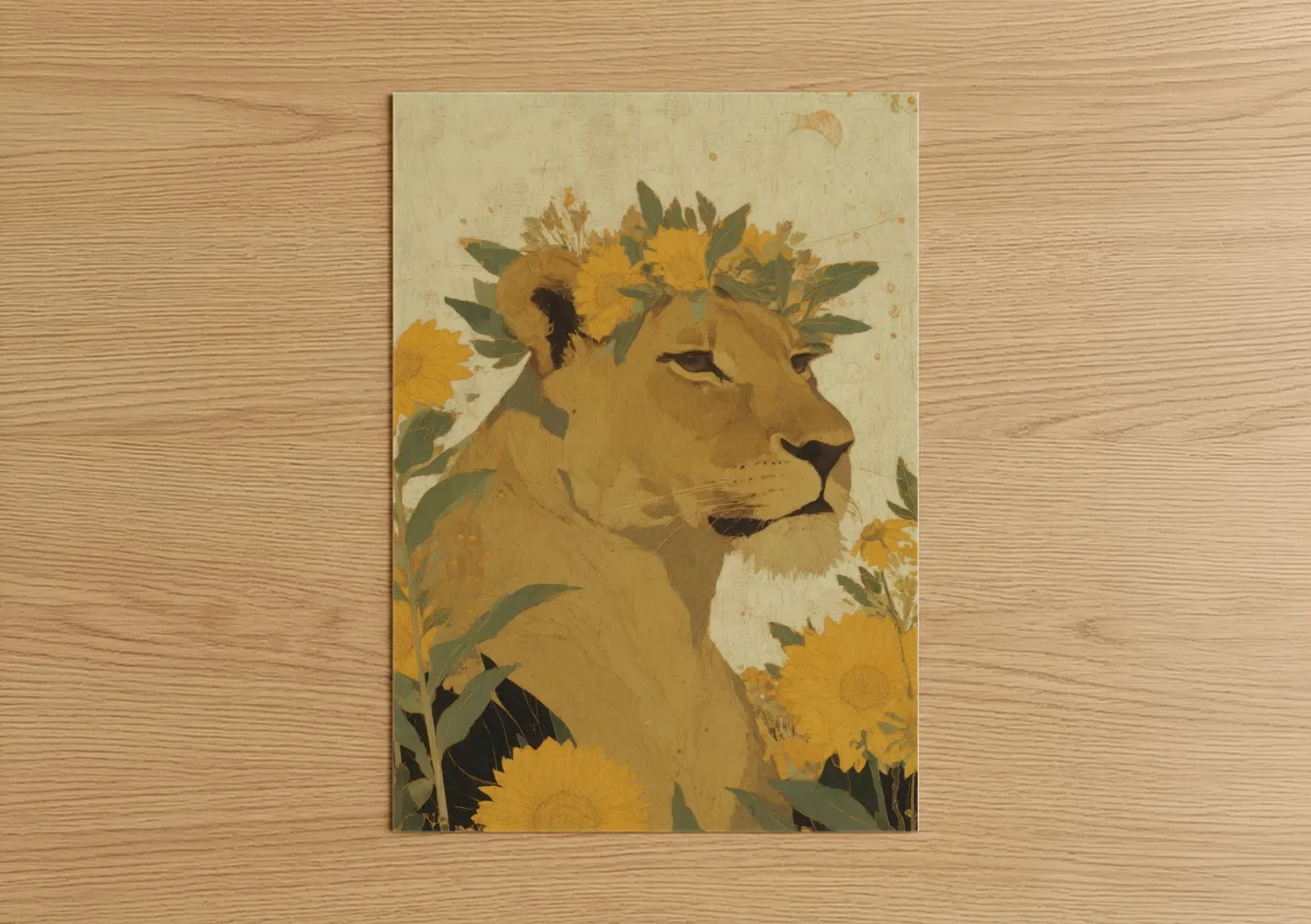 Golden Lion Leo Zodiac Wall Art