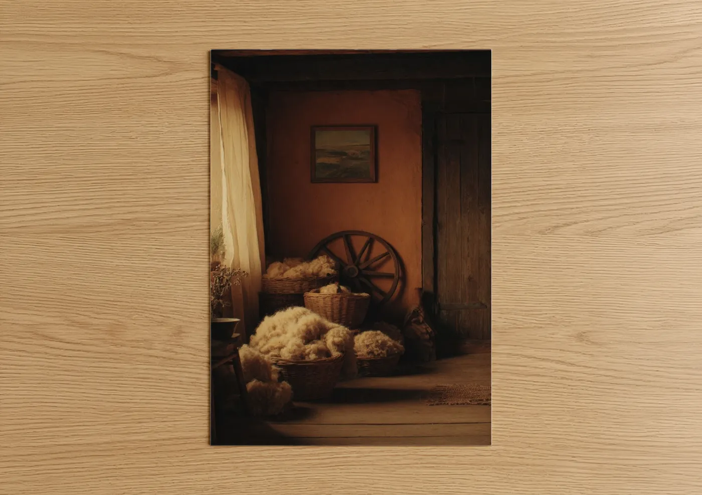 Rustic Yarn Room Knitting Wool Interior Wall Art