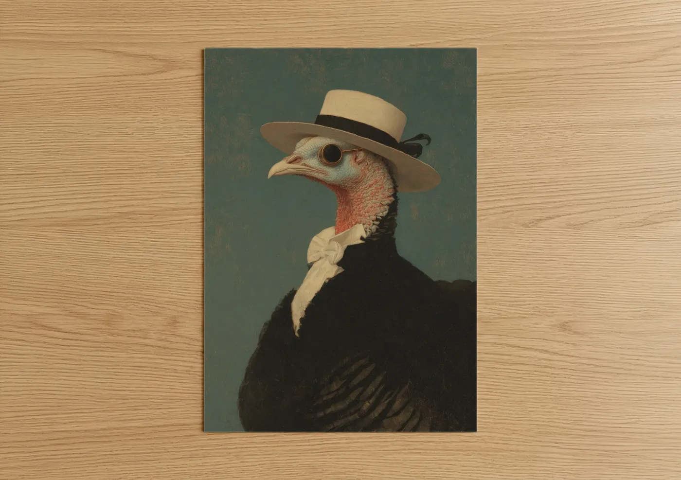 Dapper Turkey Thanksgiving Portrait Wall Art