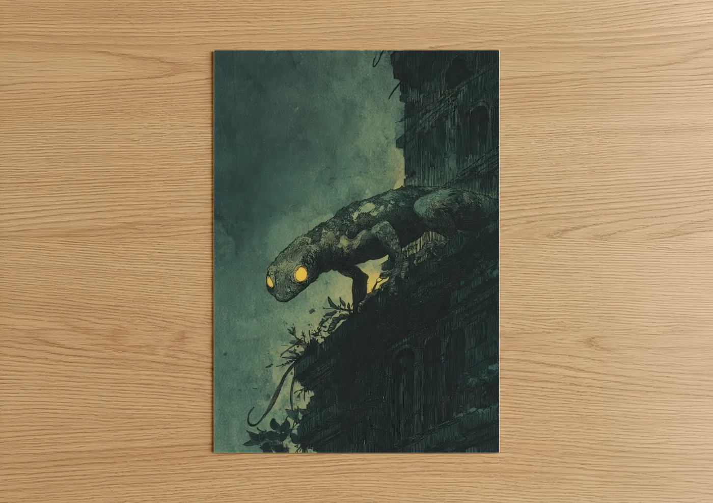 Nocturnal Basilisk Mythical Creature Wall Art