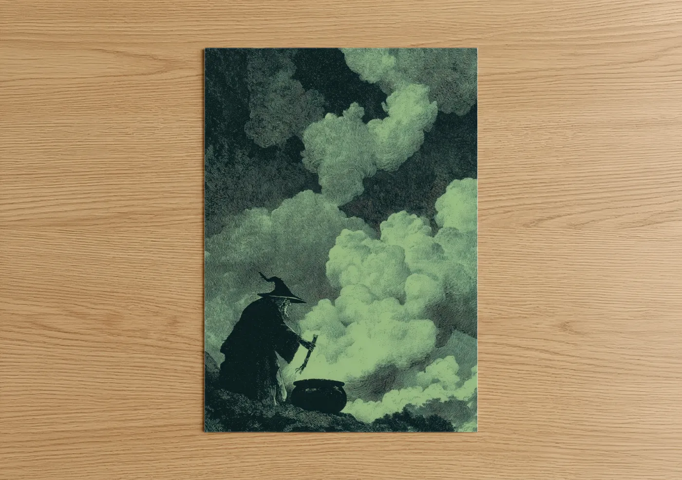 Mystical Witch Cauldron Halloween Wall Art