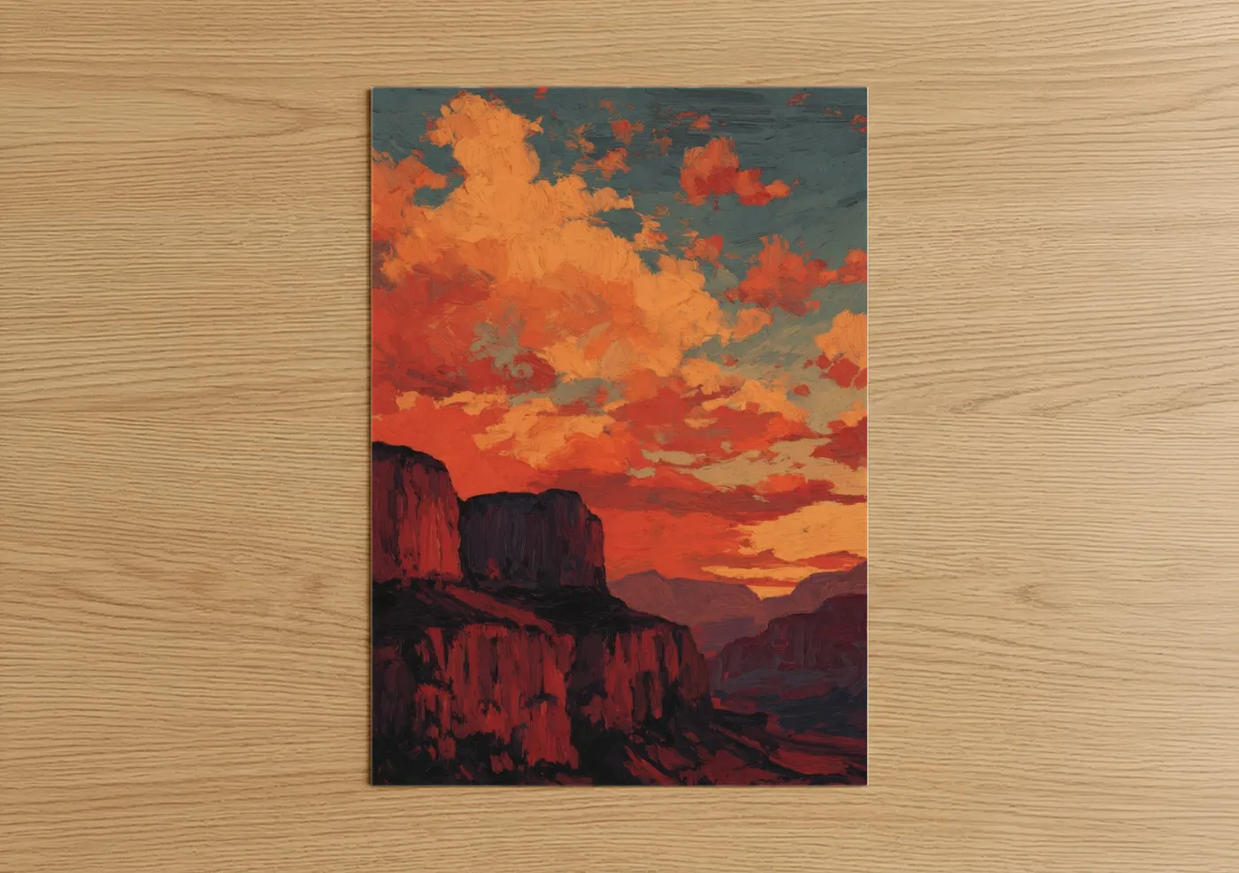 Crimson Desert Dune Sunset Landscape Wall Art