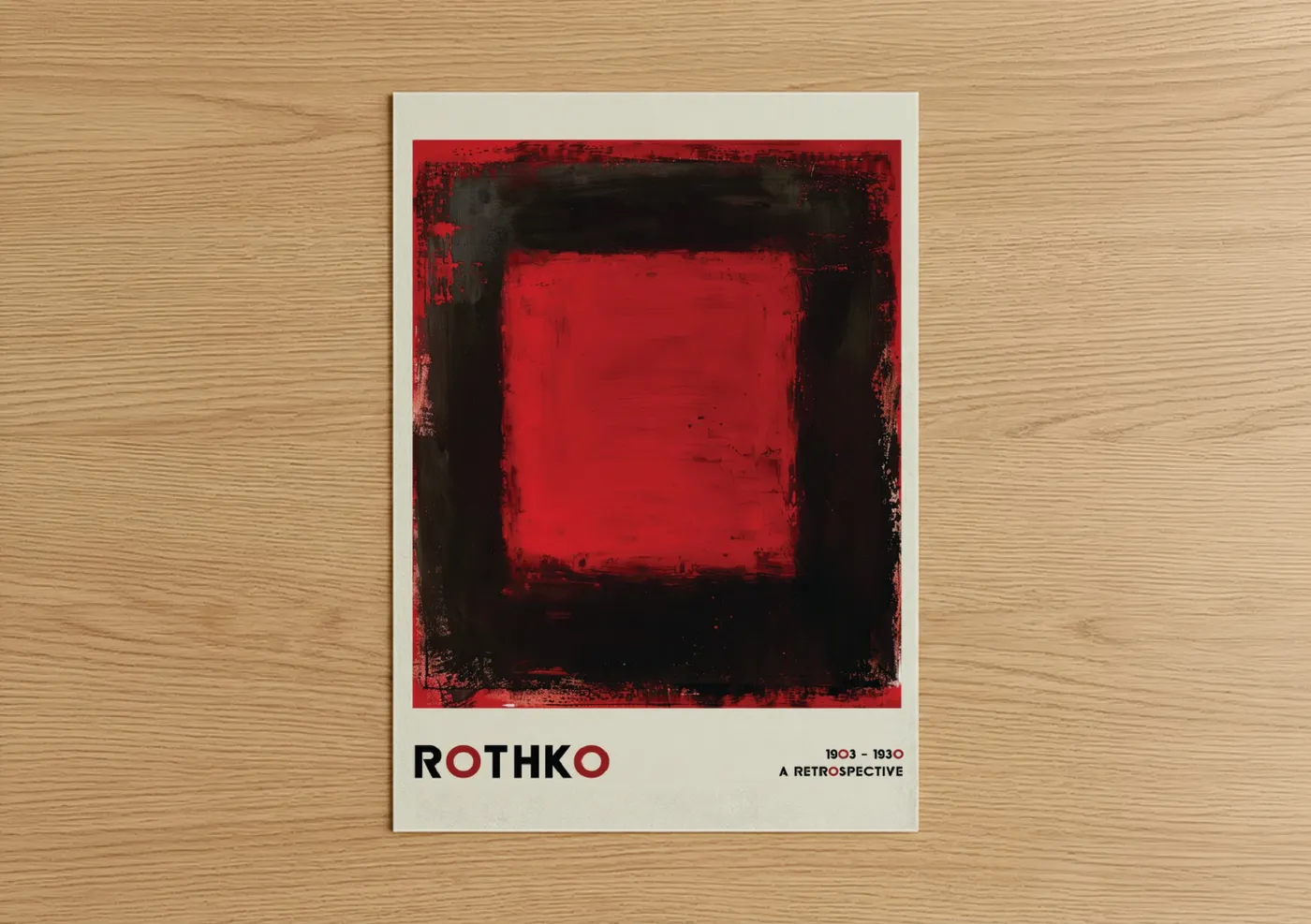 Rothko Red Square Abstract Wall Art