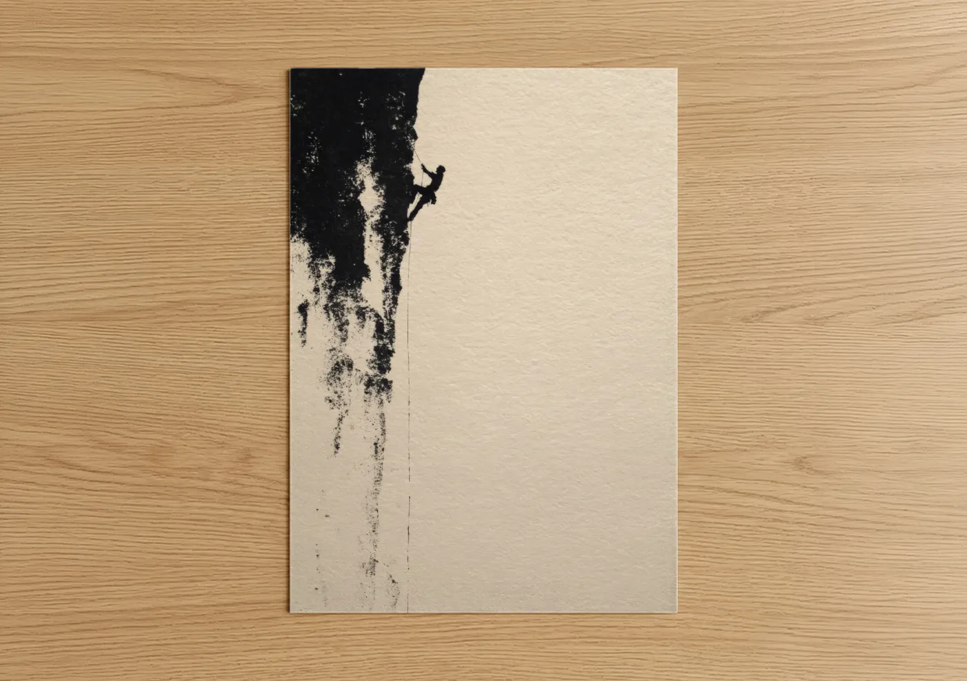 Ice Climber Silhouette Minimalist Wall Art
