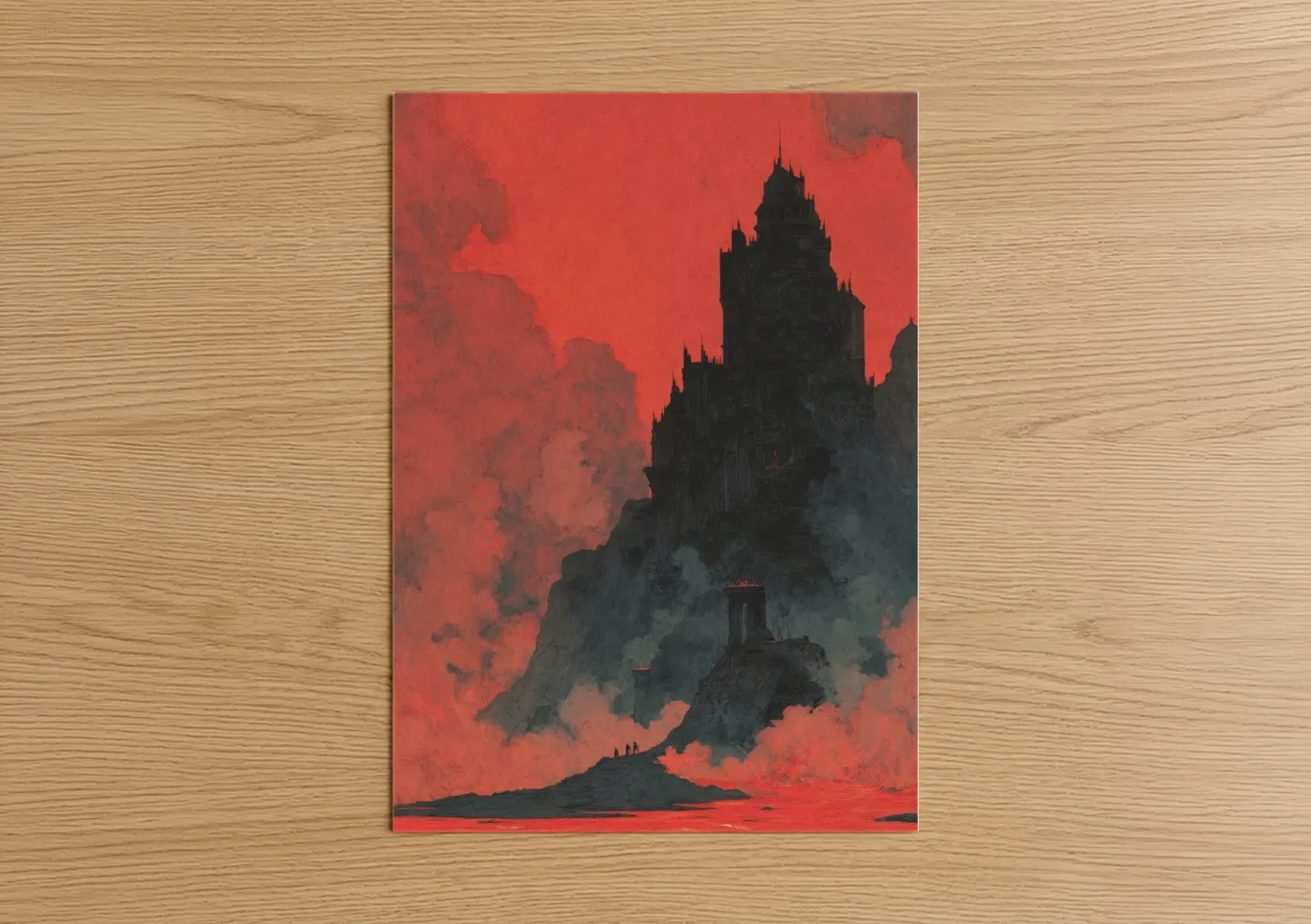 Dark Castle Red Sky Fantasy Wall Art