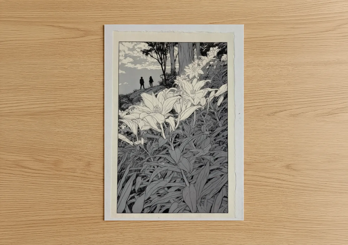 Amaryllis Garden Landscape Illustration Wall Art