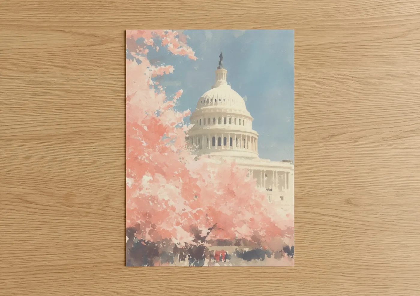 US Capitol Cherry Blossoms Spring Wall Art