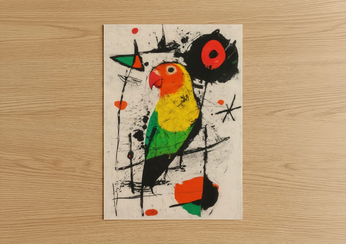 Vibrant Parrot Expressionist Modern Wall Art