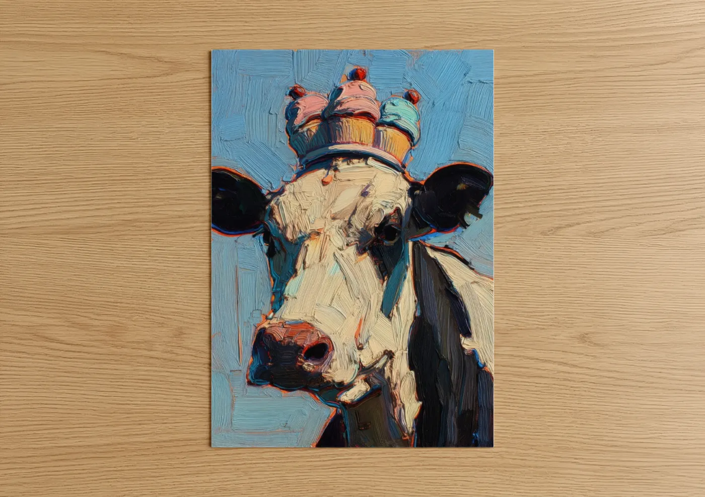 Cream Jersey Cow Modern Expressionist Wall Art