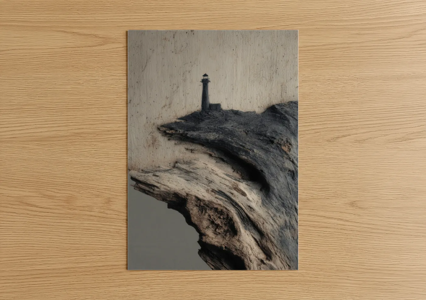 Lighthouse Woodcarving Cliff Wall Art