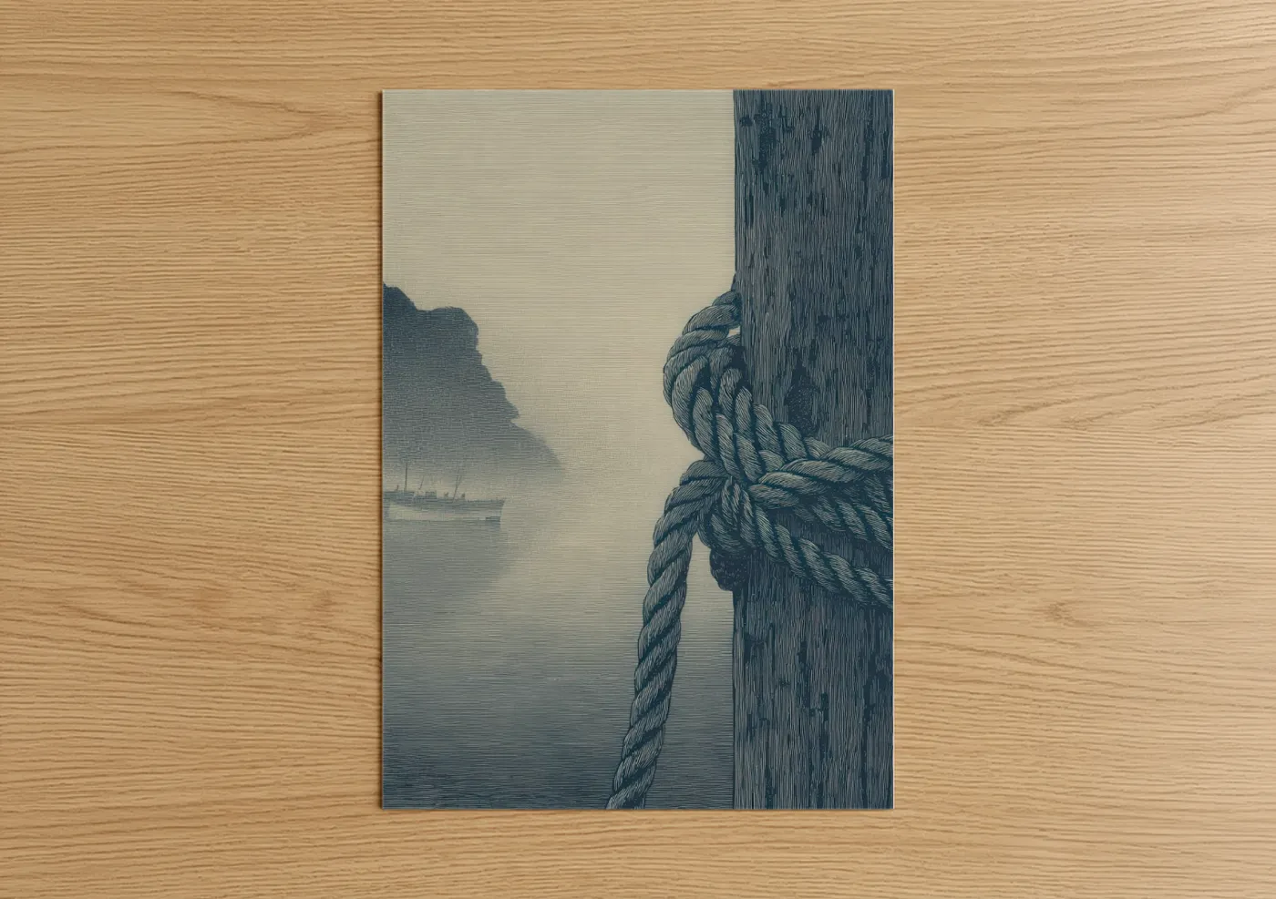 Nautical Rope Knot Misty Harbor Wall Art