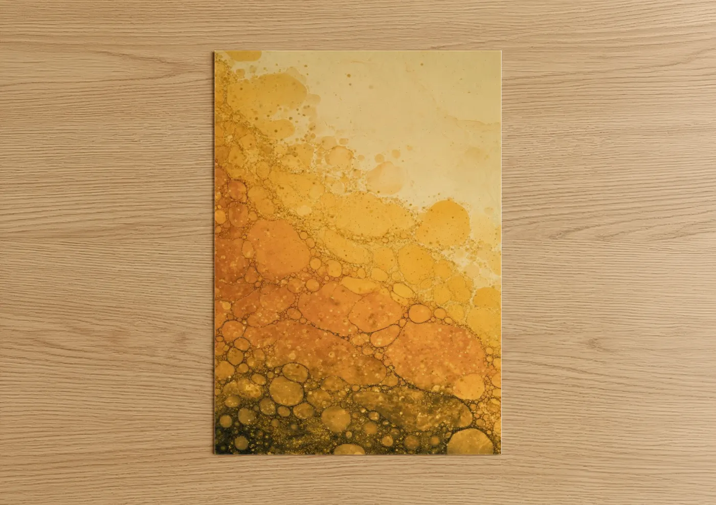 Golden Beer Cascade Abstract Wall Art