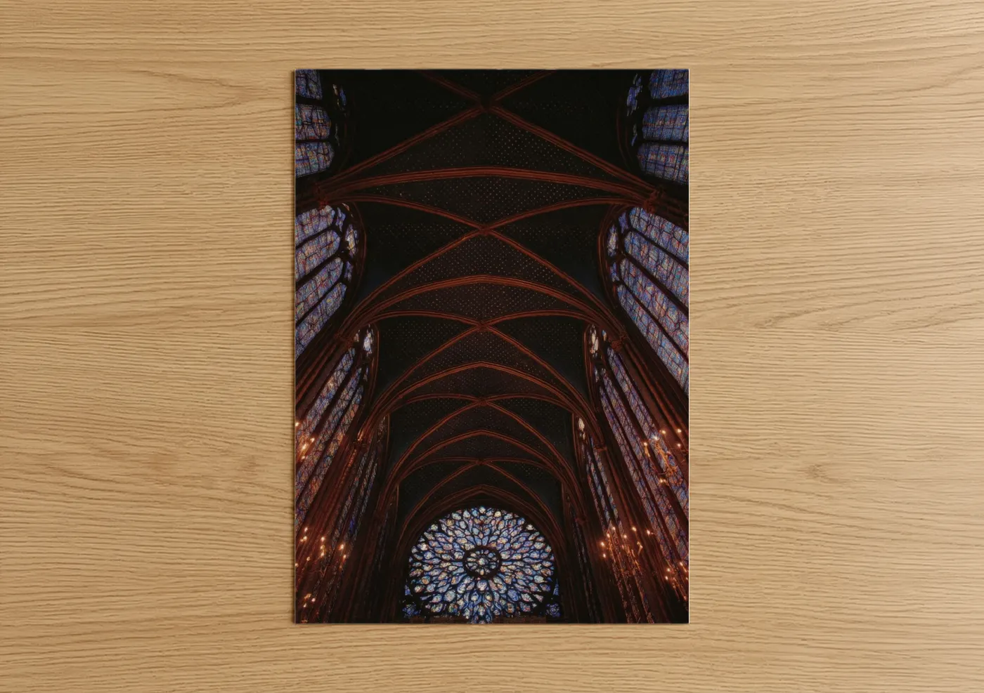Gothic Cathedral Interior Stained Glass Wall Art