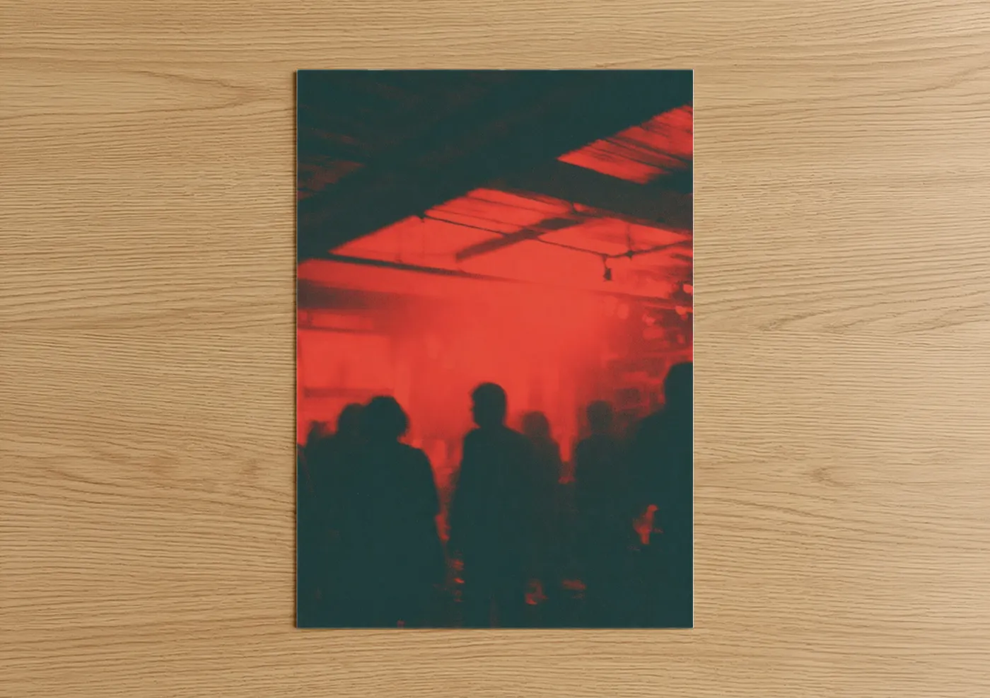 Red Neon Concert Crowd Rock Music Wall Art