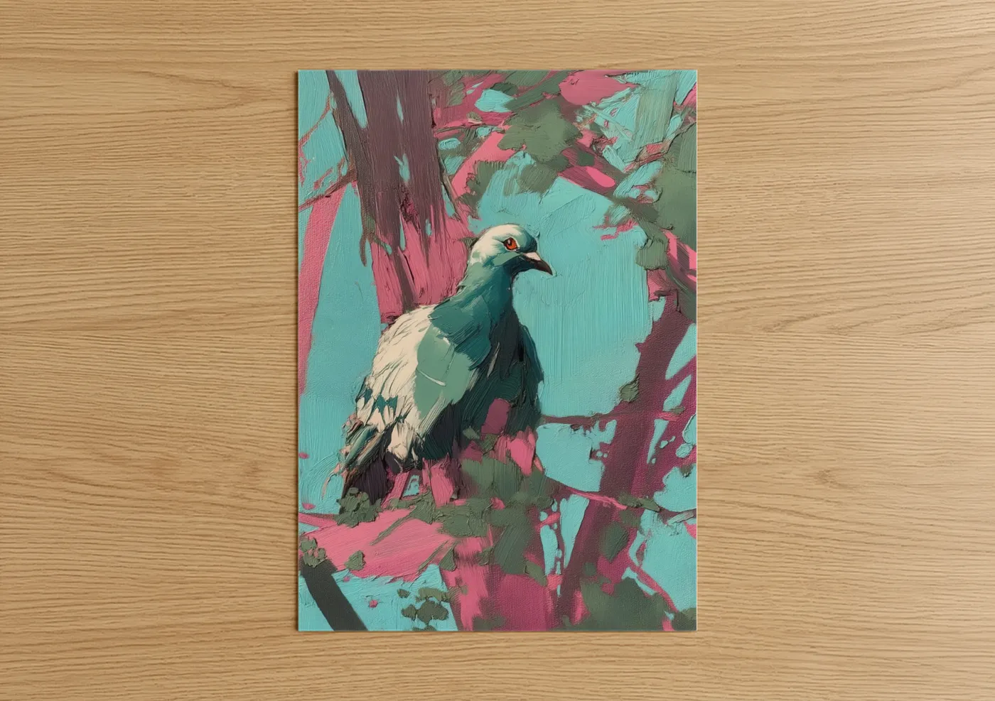Tropical Pigeon Modern Art Print Wall Art