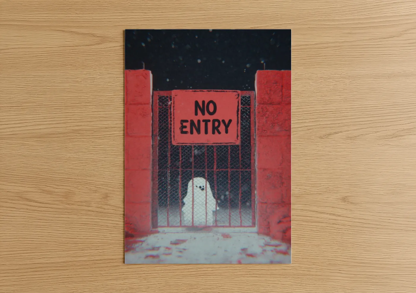 Snowy Ghost Gate Winter Scene Wall Art