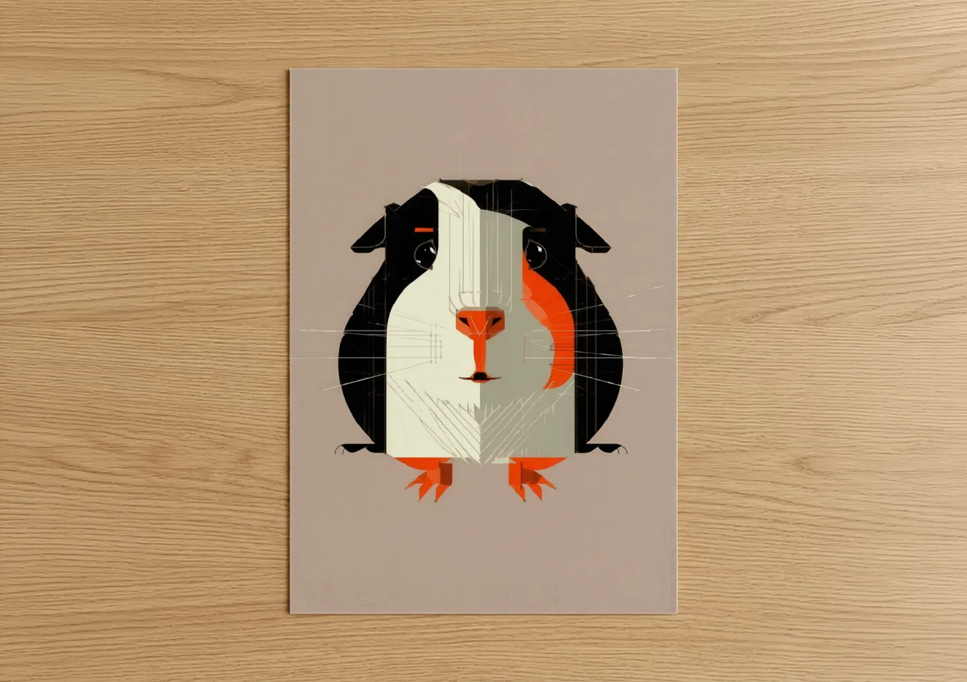 Geometric Guinea Pig Art Modern Design Wall Art