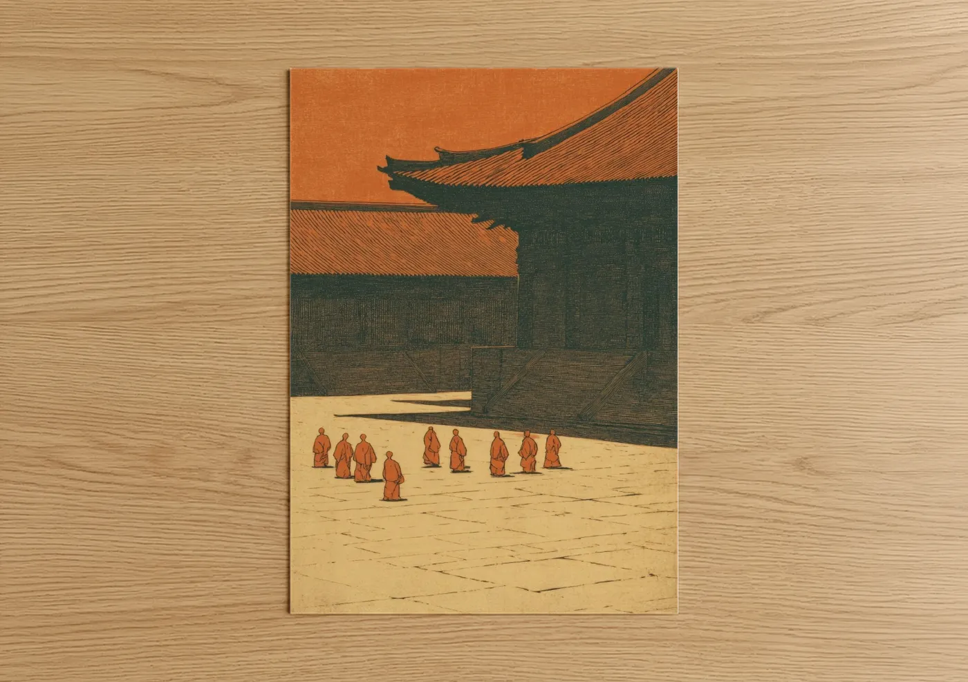 Kung Fu Monks Temple Training Wall Art