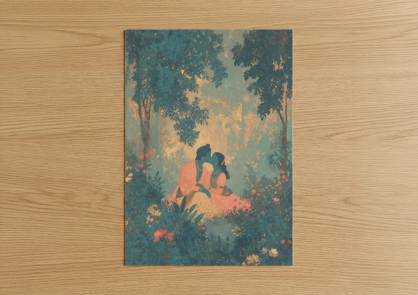 Hindu Spiritual Love Divine Embrace Wall Art