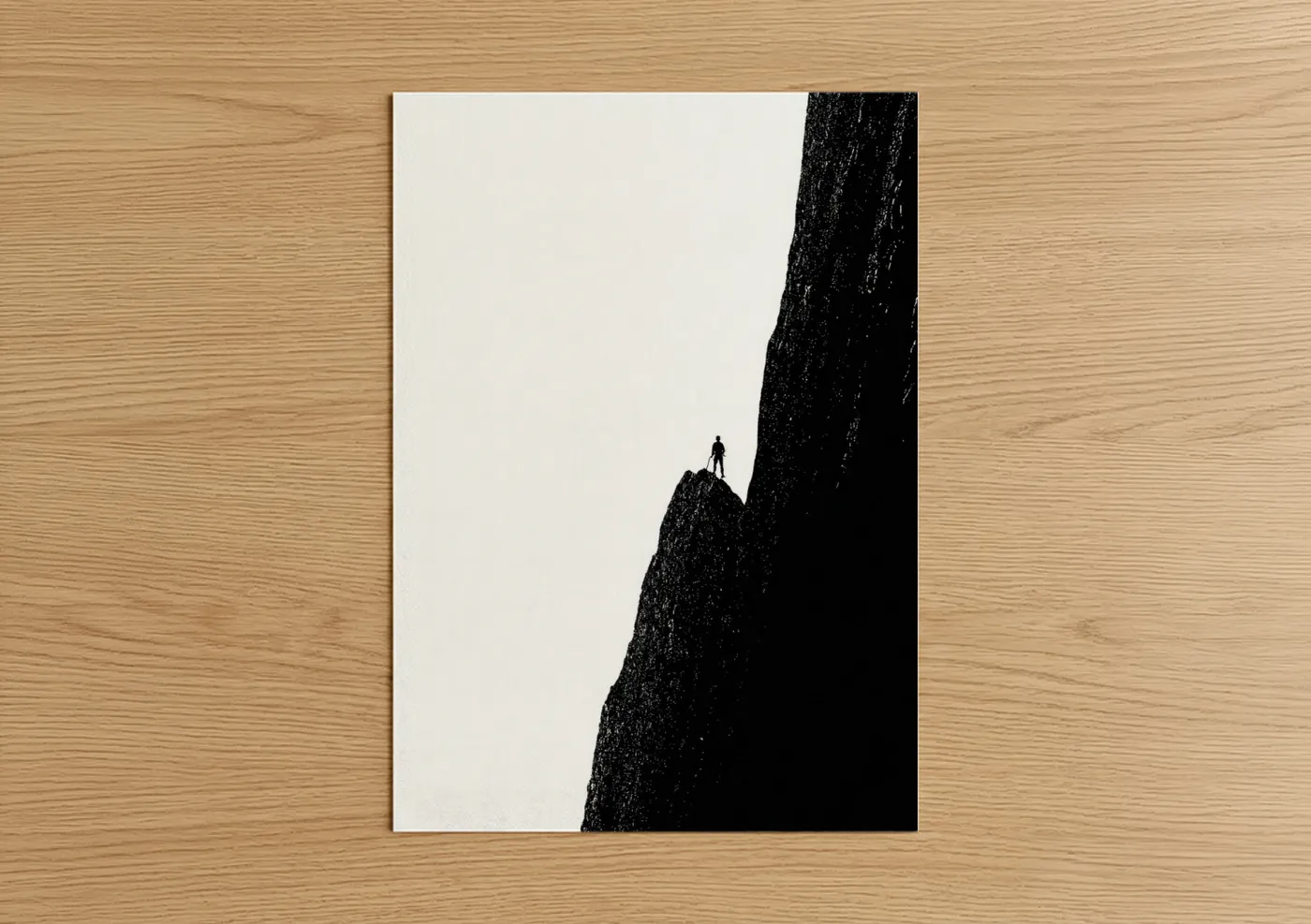 Solitary Ice Climber Black White Wall Art
