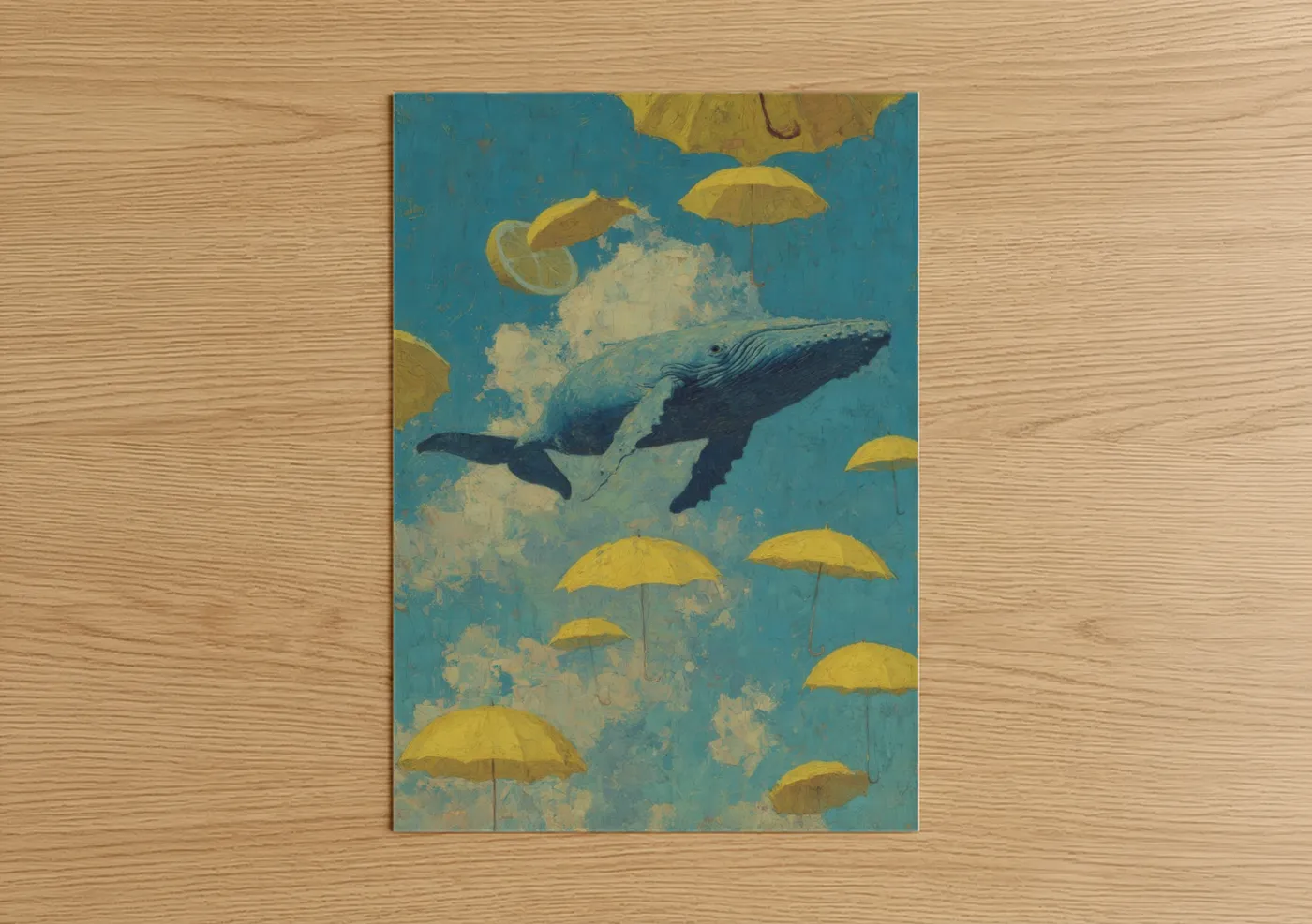 Blue Whale Surreal Cloud Fantasy Wall Art