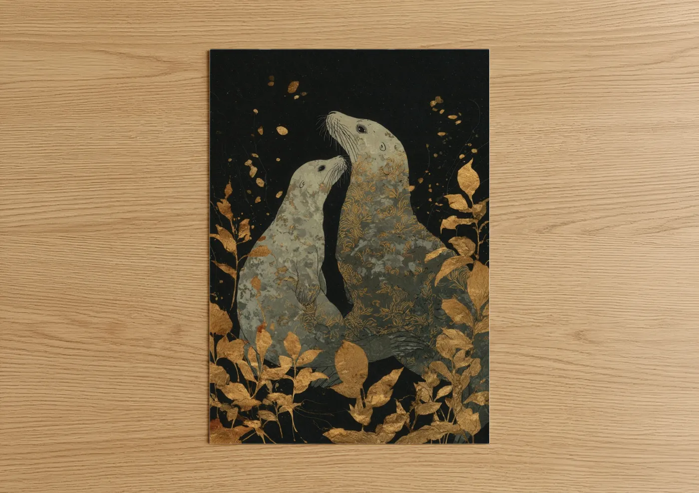 Golden Sea Lions Ornate Ocean Wall Art