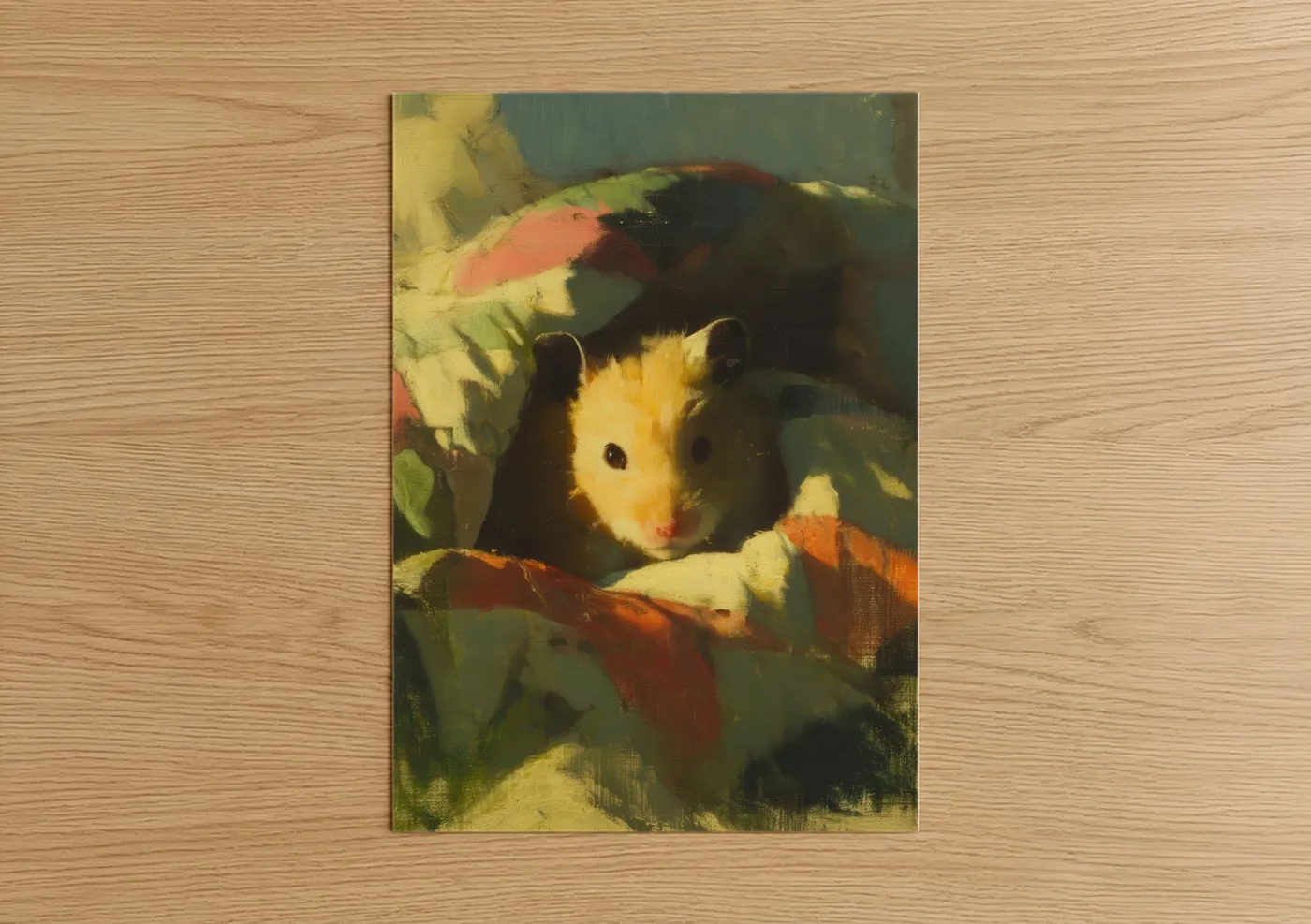 Golden Hamster Portrait Expressionist Art Wall Art