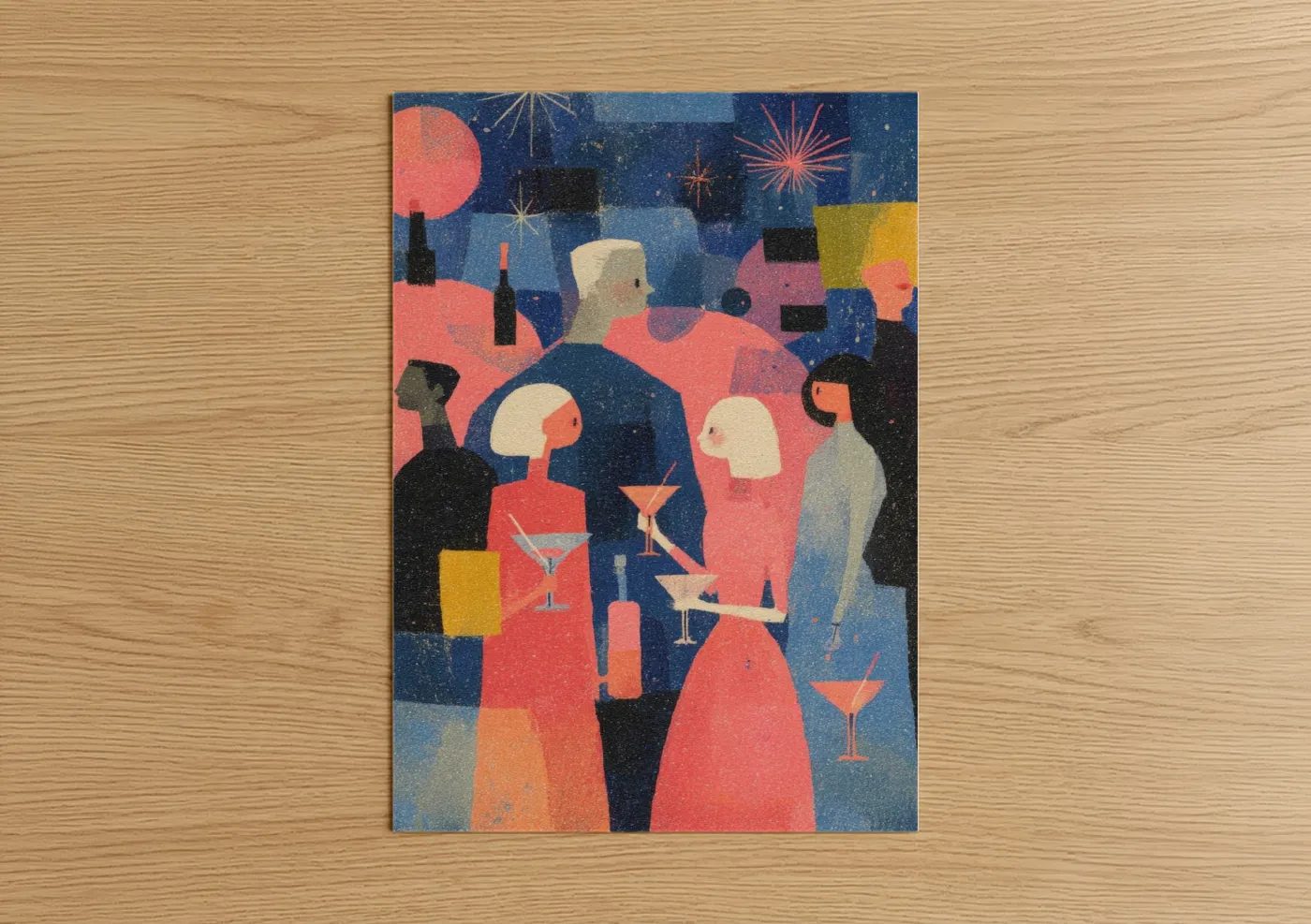 New Years Eve Party Illustration Wall Art