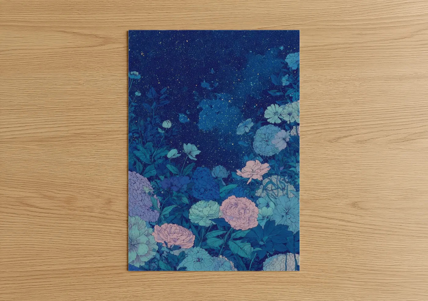 Starlit Galaxy Garden Night Sky Wall Art