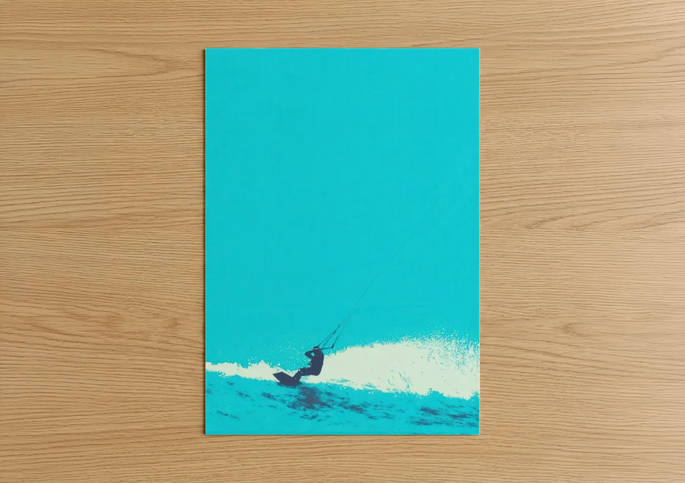 Kite Surfer Turquoise Wave Action Wall Art