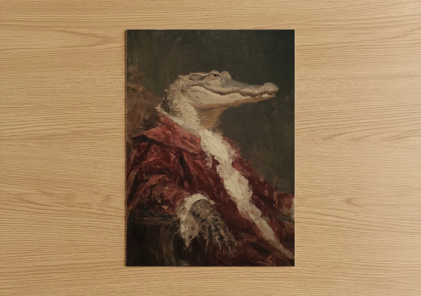 Crimson Alligator Portrait Classic Fine Wall Art