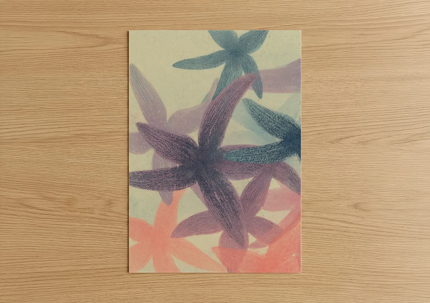 Pastel Starfish Abstract Wall Art