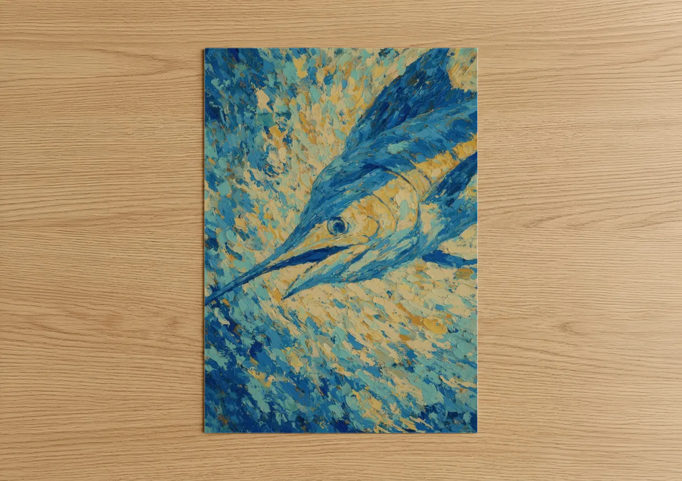 Blue Marlin Expressionist Ocean Wall Art
