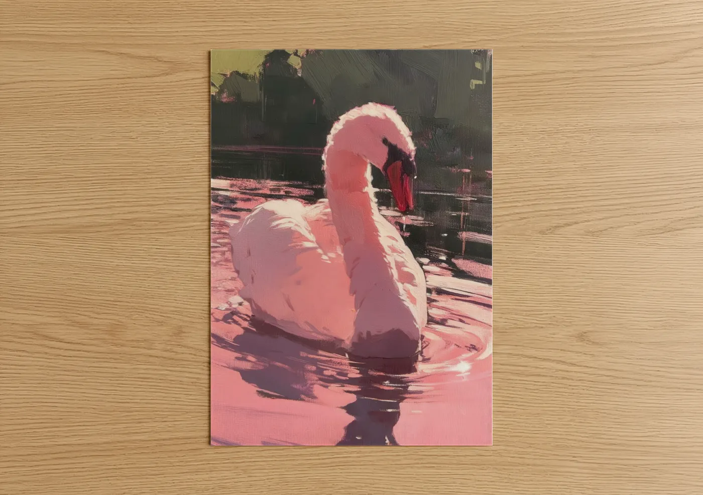 Pink Swan Water Art Wall Art