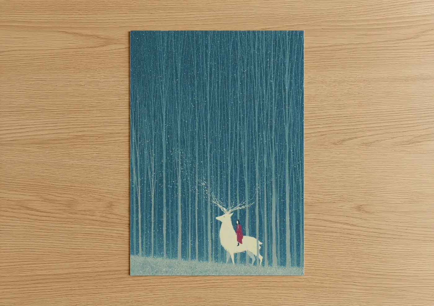 Enchanted Deer Winter Fantasy Wall Art