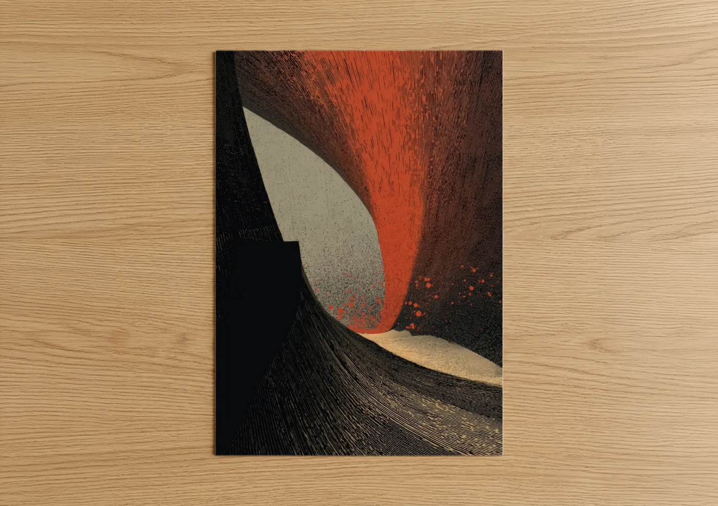 Molten Volcano Abstract Eruption Wall Art