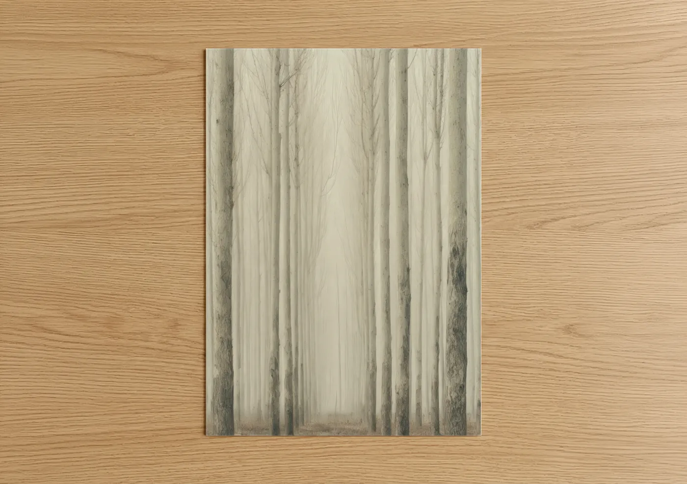 Misty Cedar Forest Landscape Wall Art