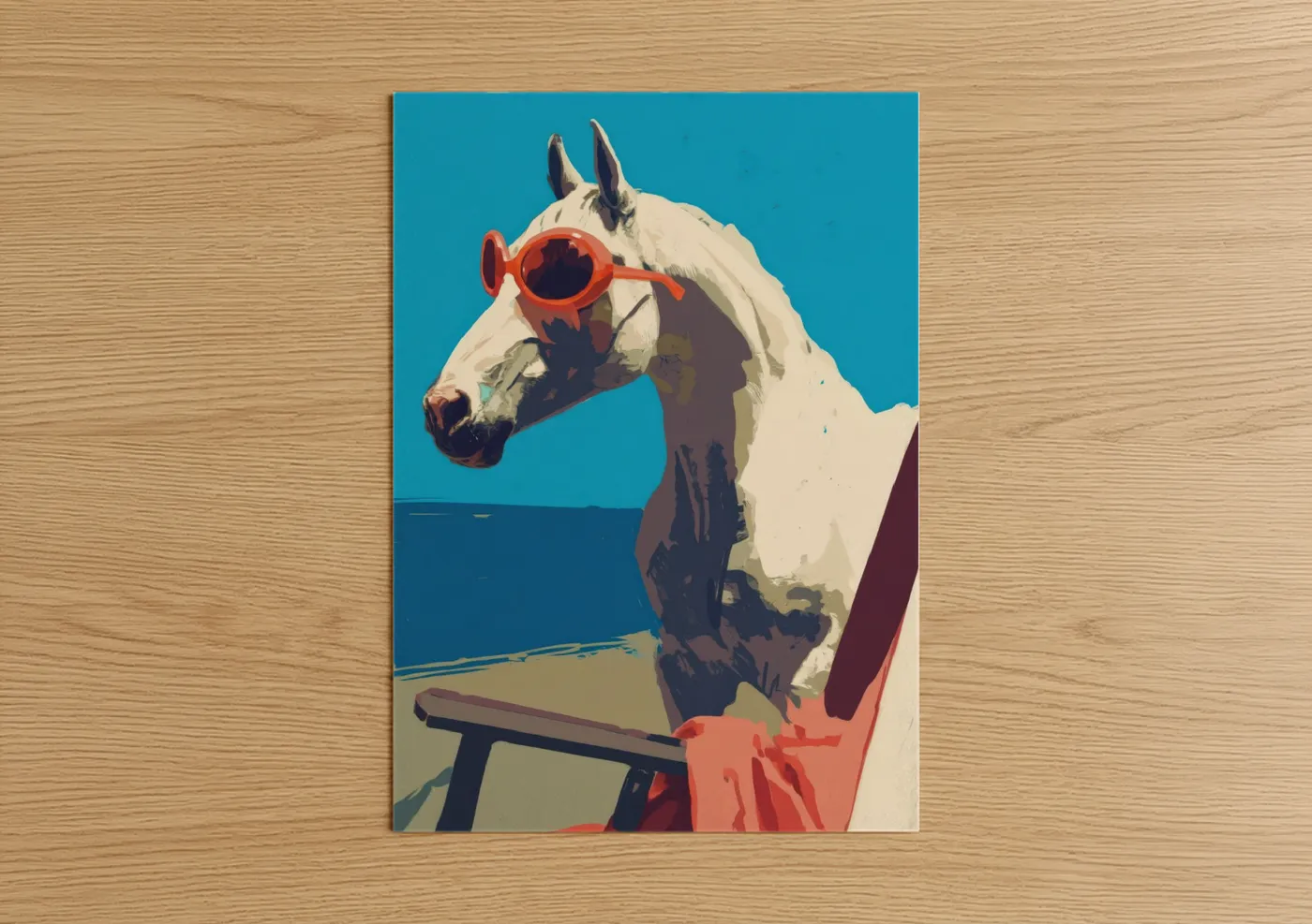 White Andalusian Horse Sunglasses Pop Wall Art