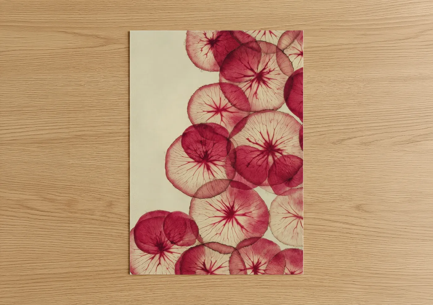 Radish Slices Botanical Illustration Wall Art