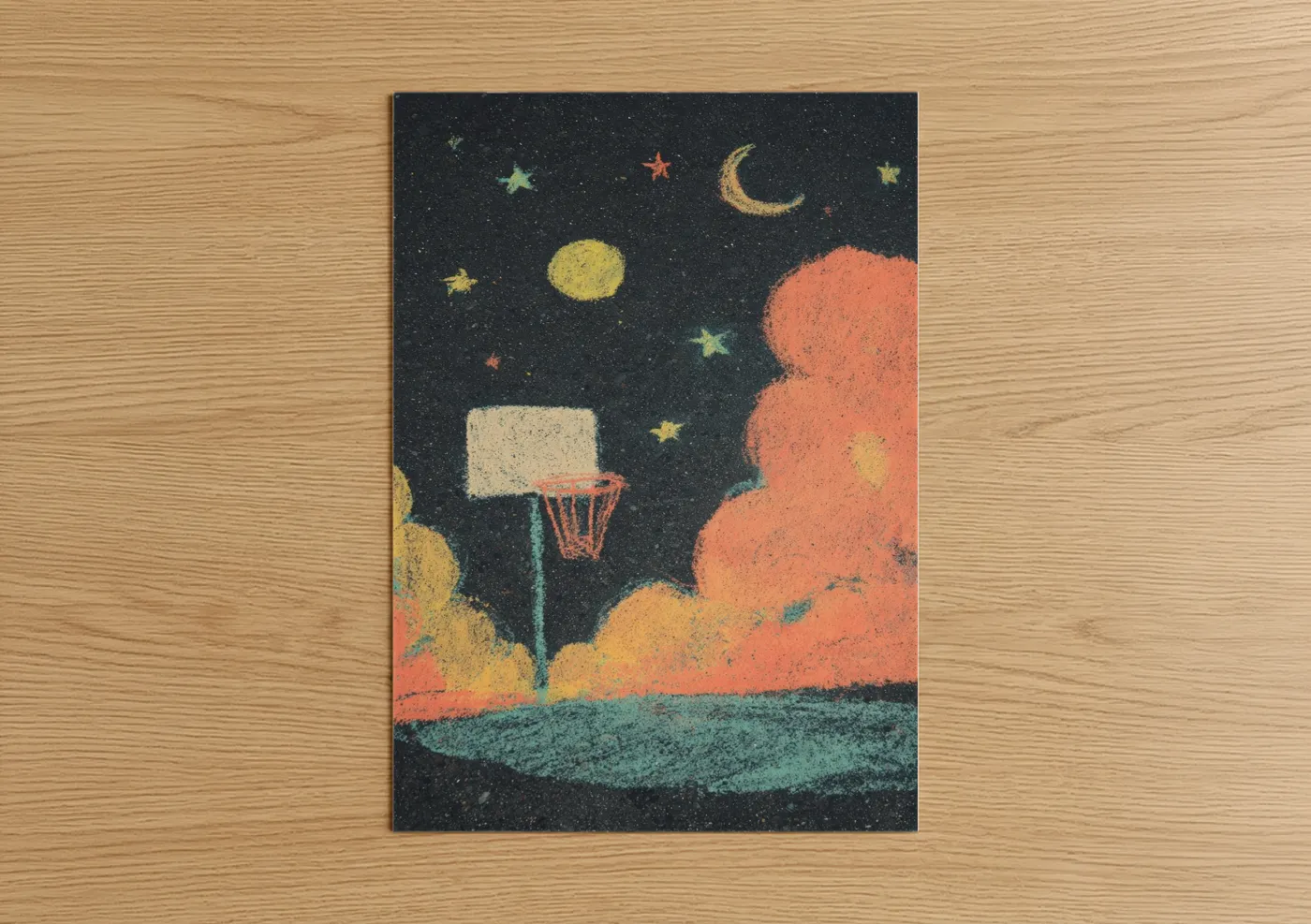 Cosmic Basketball Starry Night Game Wall Art