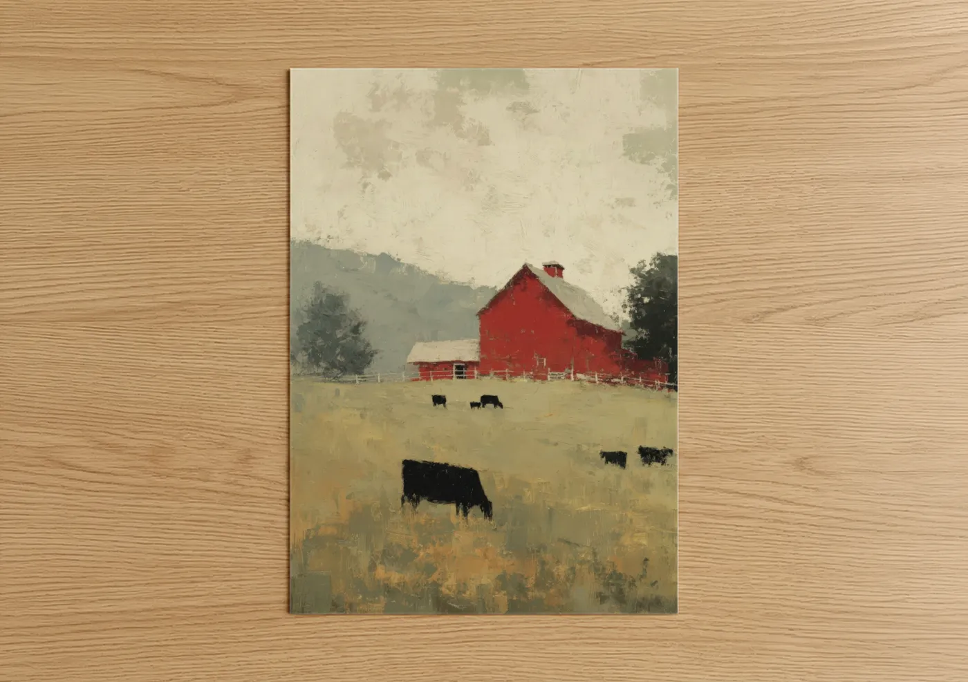 Red Barn Pastoral Countryside Farm Wall Art