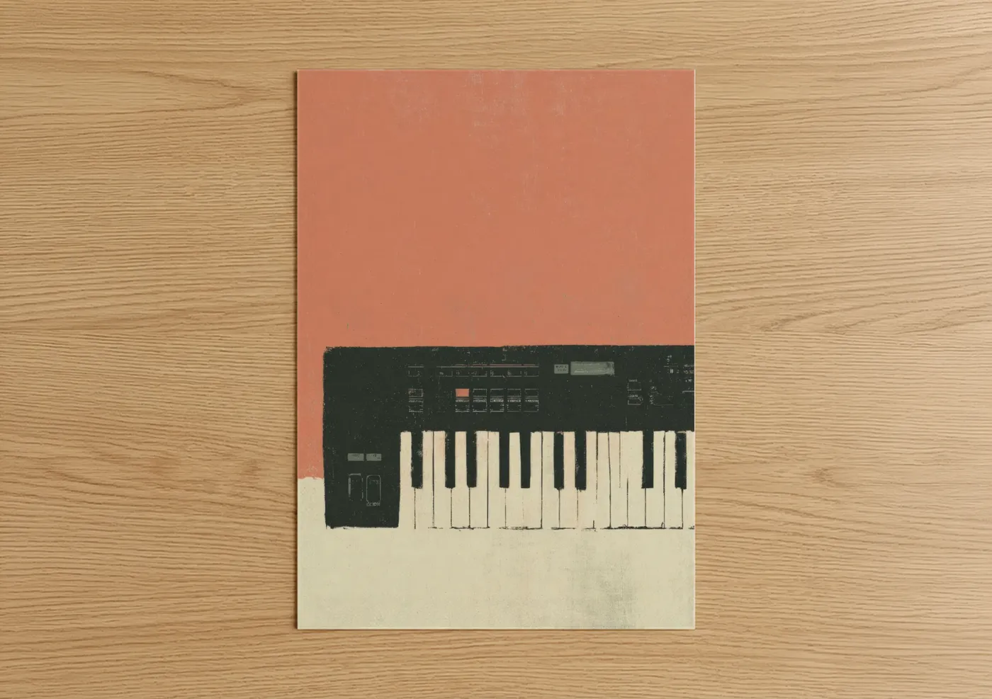Vintage Keyboard Synthesizer Retro Wall Art