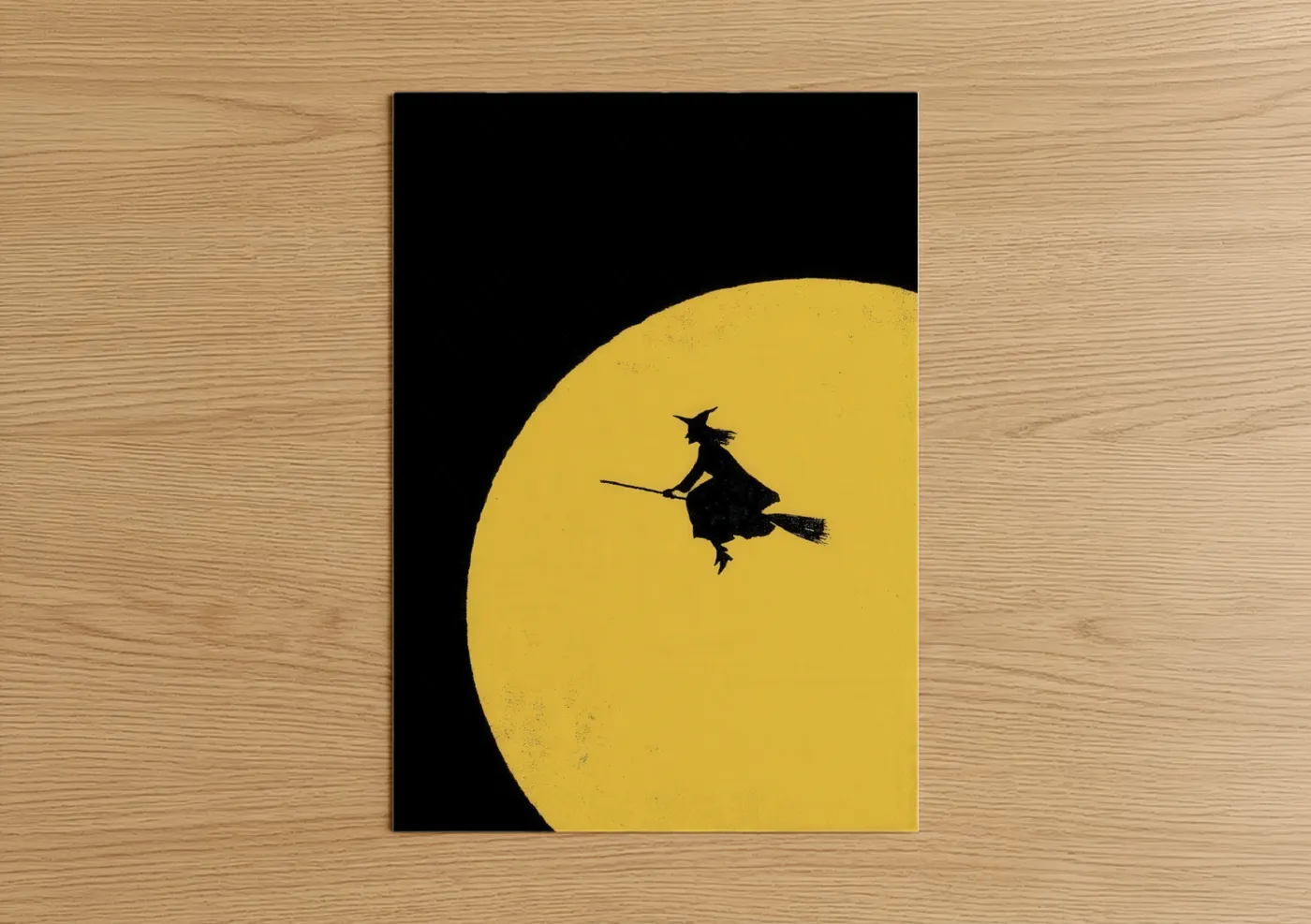 Witch Silhouette Full Moon Halloween Wall Art