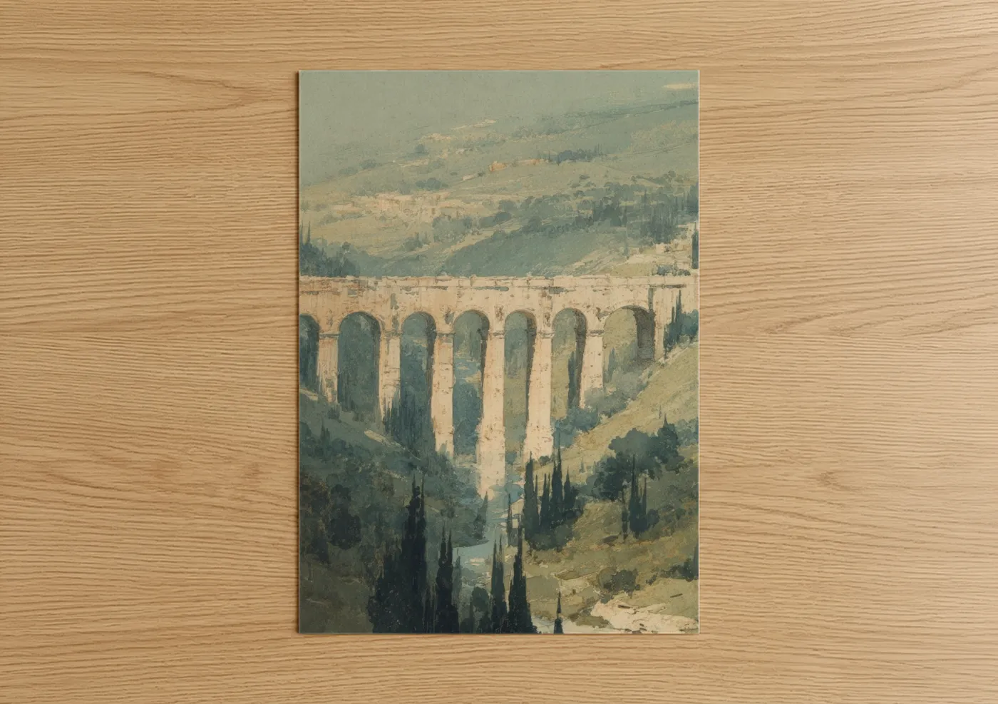 Ancient Stone Aqueduct Landscape Wall Art
