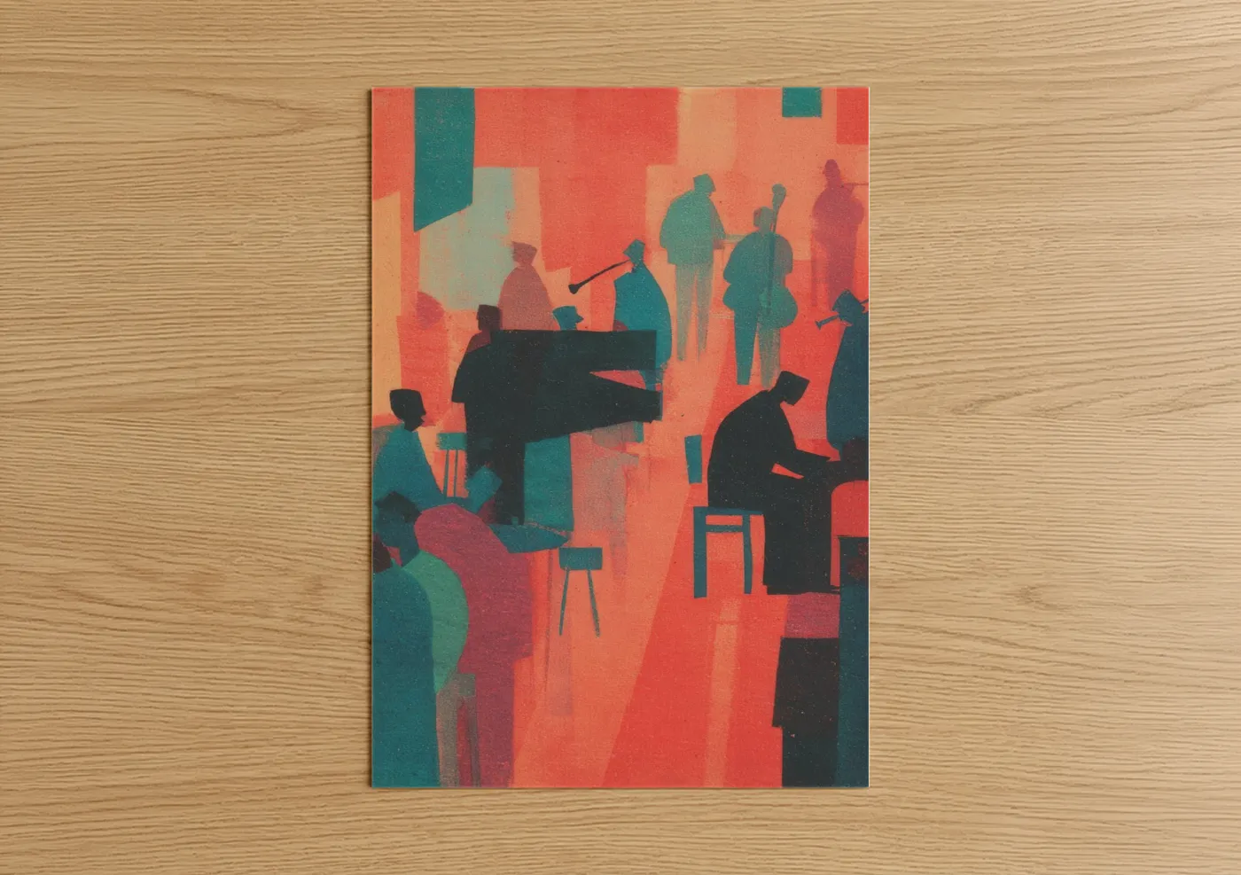 Vibrant Jazz Ensemble Blues Music Wall Art