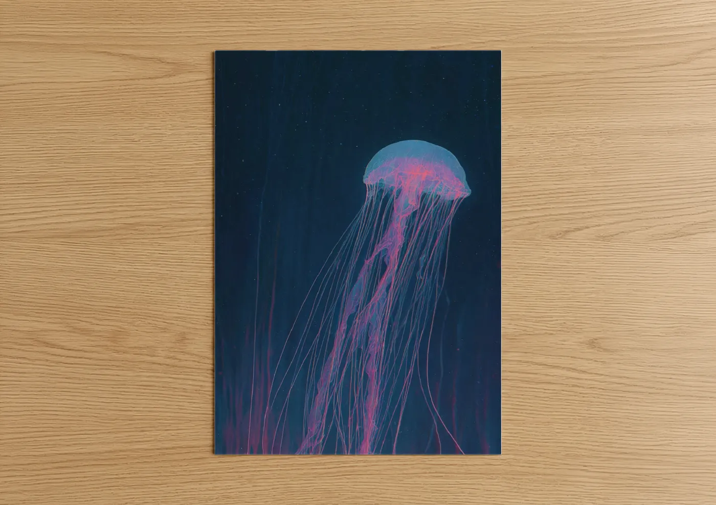 Luminous Jellyfish Space Creature Wall Art