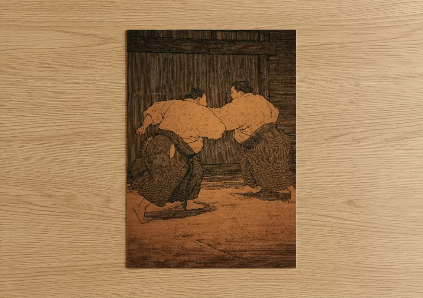 Traditional Sumo Wrestling Japanese Art Print Wall Art