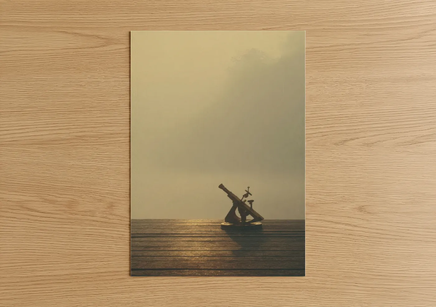 Golden Horizon Sextant Navigation Wall Art